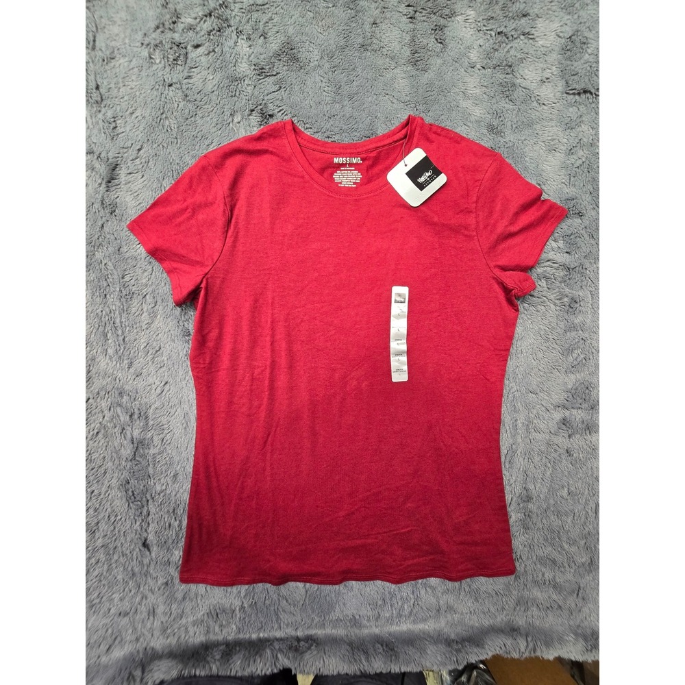 Mossimo Womens All Spice Red Short Sleeve Crew Neck Stretch T-Shirt Size L NWT